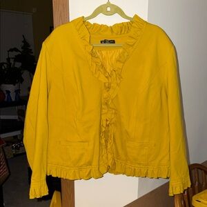 INC International Concepts Yellow Ruffled Blazer